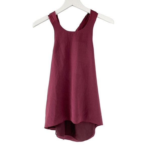 Elizabeth and James Wine Silk Acacia Top - Picture 1 of 7